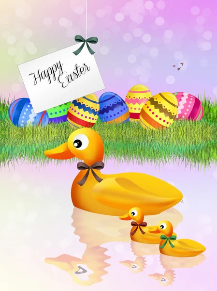 Easter ducklings — Stock Photo, Image