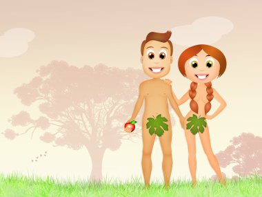 Adem ve Havva Garden of Eden içinde