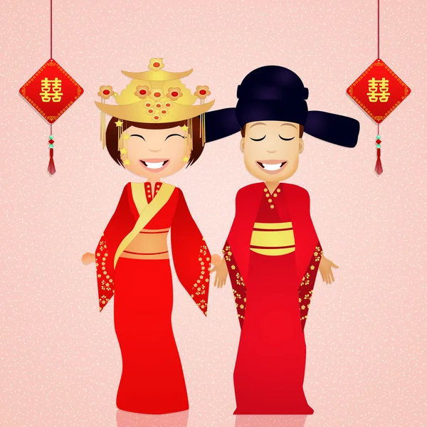 Traditional costume chinese wedding — Stock Photo, Image