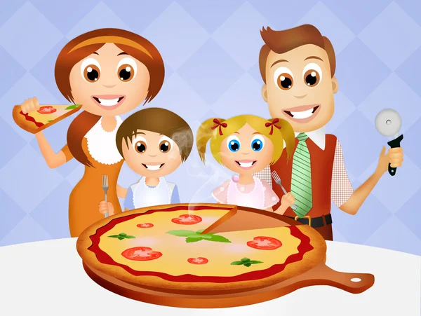Família da pizza — Fotografia de Stock