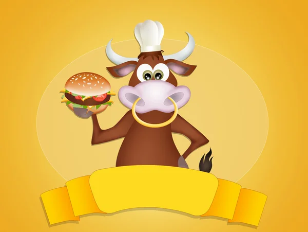 Bulle mit Hamburger — Stockfoto