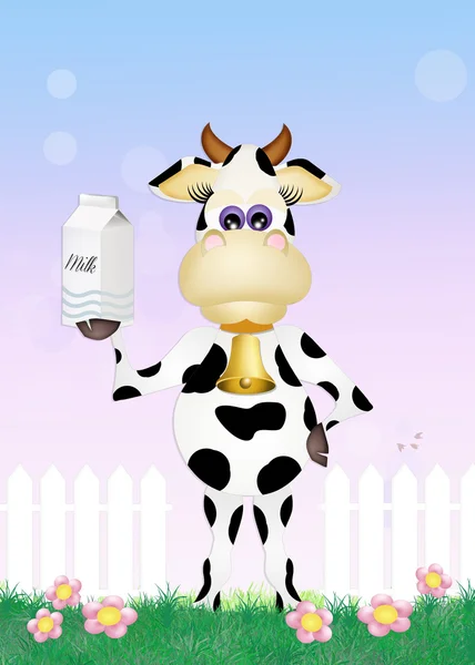 Kráva s mlékem — Stock fotografie