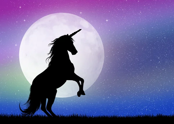 Unicorno al chiaro di luna — Foto Stock