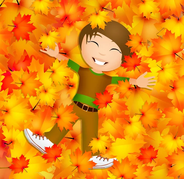 Niño en otoño —  Fotos de Stock