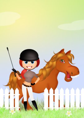 Kadın binicilik yapar