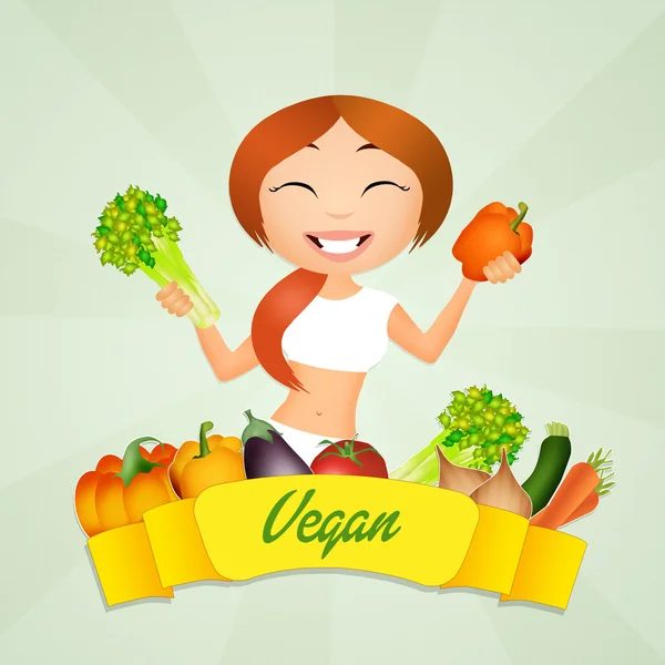 Vegan meisje — Stockfoto