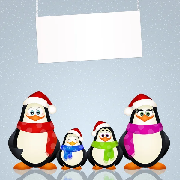 Penguins at Christmas — Stock Photo, Image