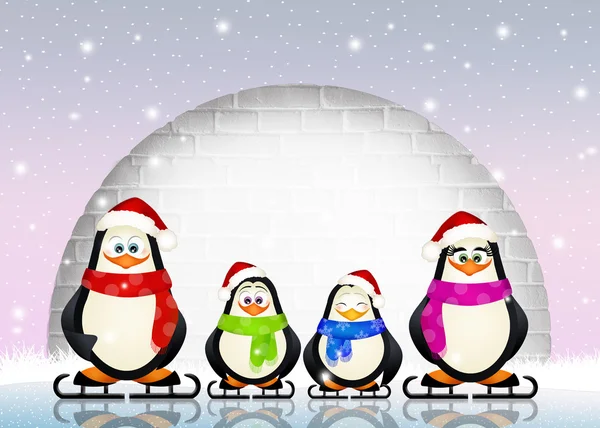 Pingwiny na lodzie — Zdjęcie stockowe