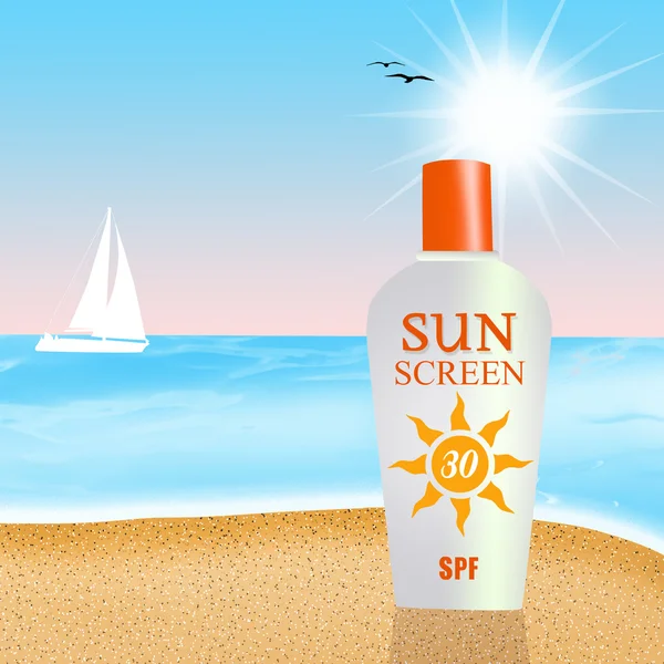 Solar lotion on the beach