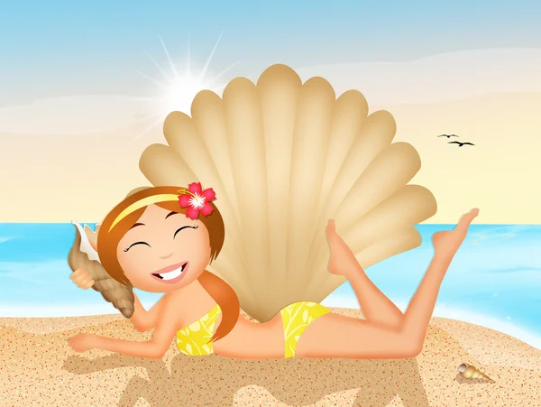 Sexy girl on the beach — Stock Photo, Image