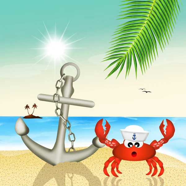 Crab on the beach — Stock Photo, Image