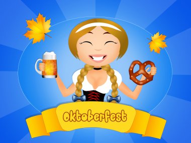 Oktoberfest bira ve cips kızla