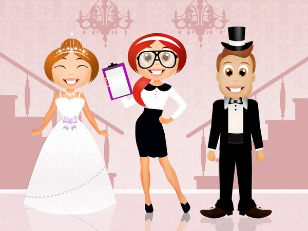 A menyasszony és a vőlegény esküvőszervező — Stock Fotó