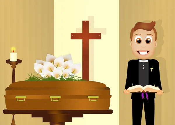 Prästen firar begravning — Stockfoto