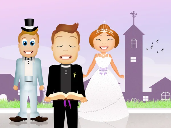 Kapłan obchodzi małżeństwa — Zdjęcie stockowe