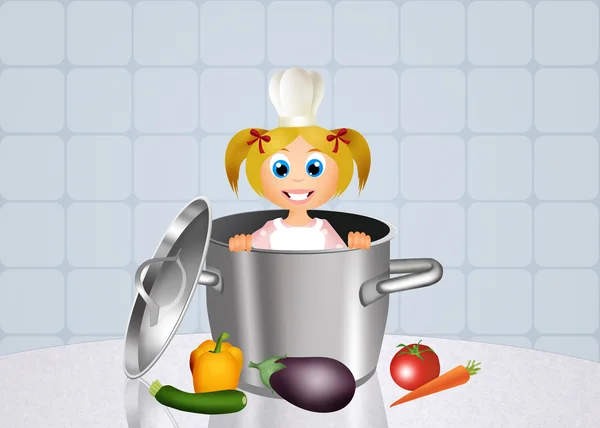 Little girl chef — Stock Photo, Image