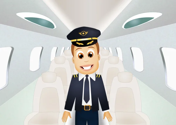 Pilot in the airplane — Stock Photo, Image