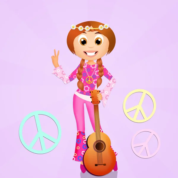 Ragazza hippie — Foto Stock