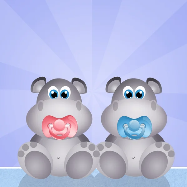 Baby hippos — Stock Photo, Image