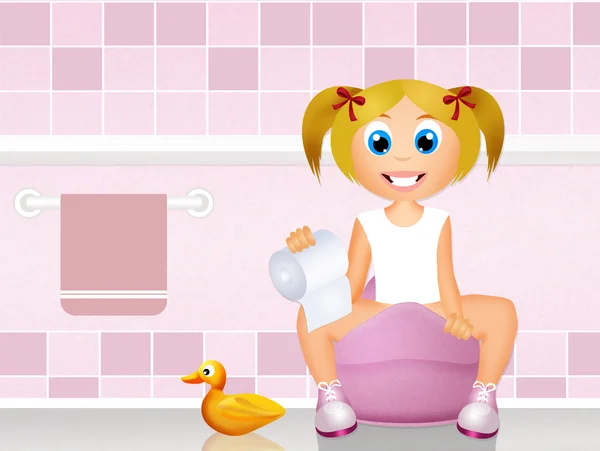 Little girl on the potty — Stock Photo, Image