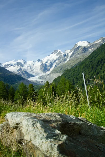 Vista do glaciar Diavolezza — Fotografia de Stock