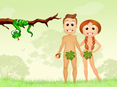 Adem ve Havva Garden of Eden içinde