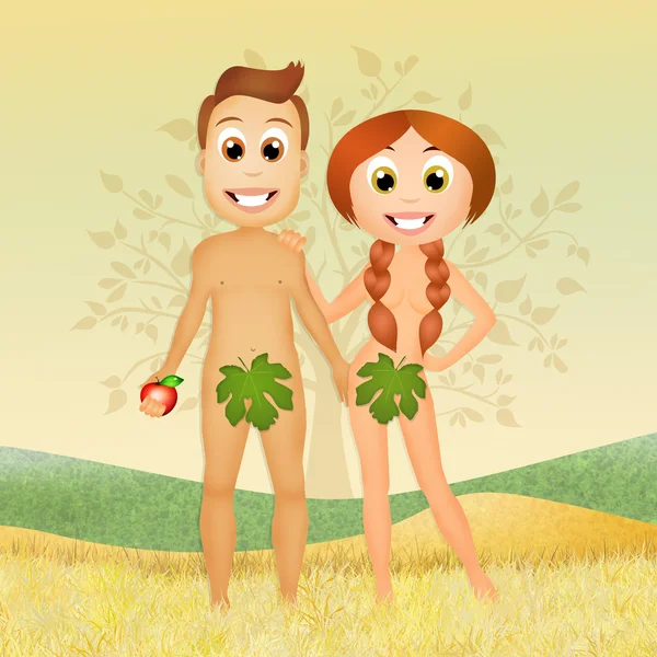 Adam and Eve in Eden — Stock Photo, Image