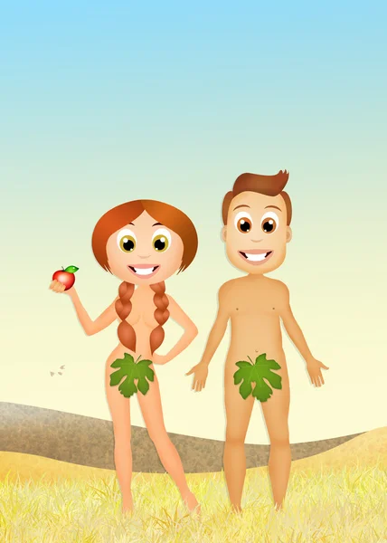 The temptation of Adam and Eve — Stock Photo, Image