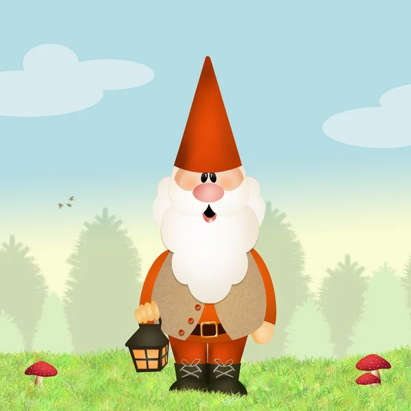 ランタンと gnome — ストック写真