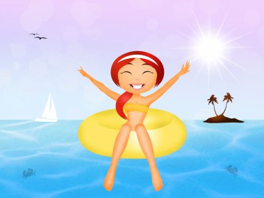 Yaz aylarında mutlu kız