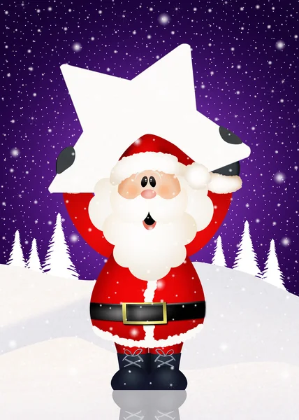 Santa Claus with star — Stock Photo, Image