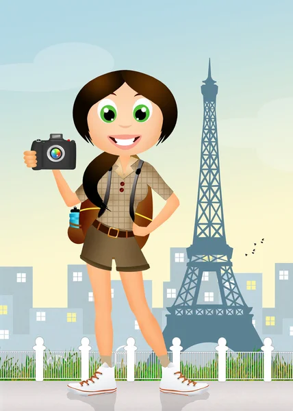Mädchen in Paris — Stockfoto