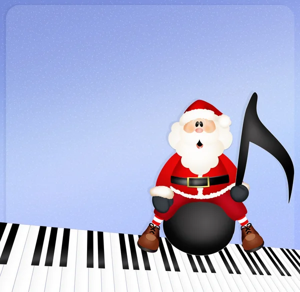 Santa Claus on musical note — Stock Photo, Image