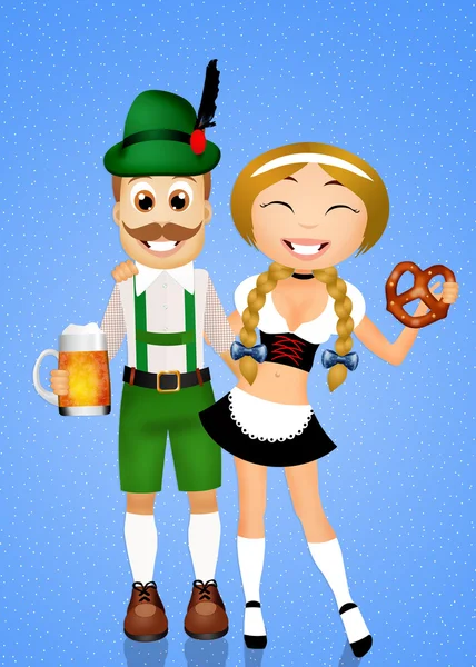 Oktoberfest couple — Stock Photo, Image
