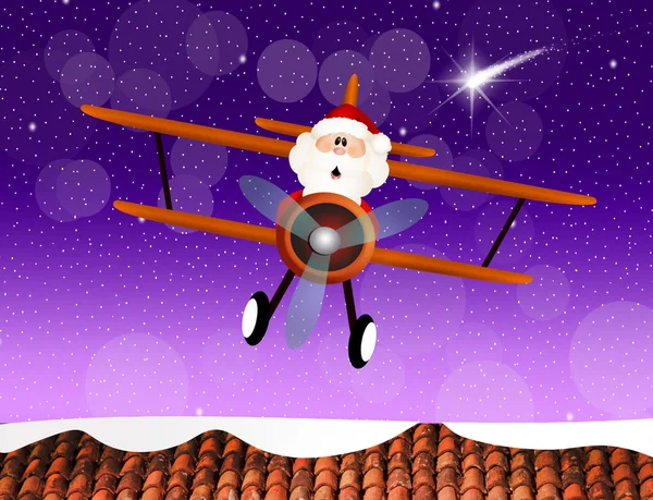 Babbo Natale in aereo — Foto Stock