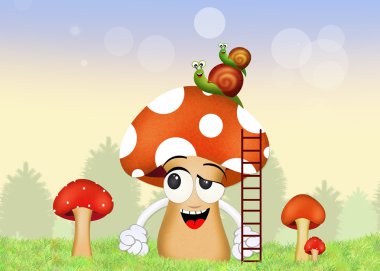 Salyangoz mantar üzerinde