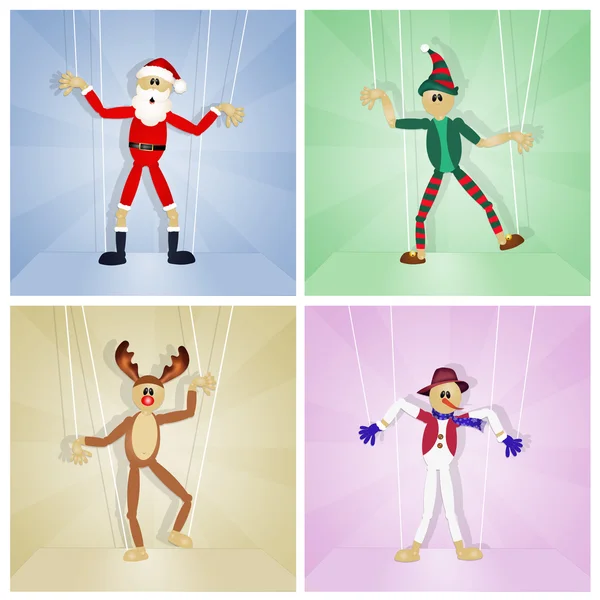 Christmas friends puppets — Stock Photo, Image