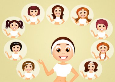 farklı peruk kızla