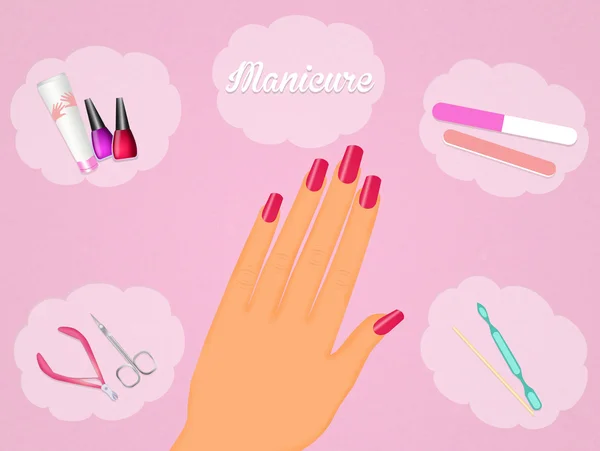 Illustration of manicure — Stock Photo, Image