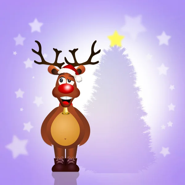 Funny reindeer at Christmas — Stock Photo, Image