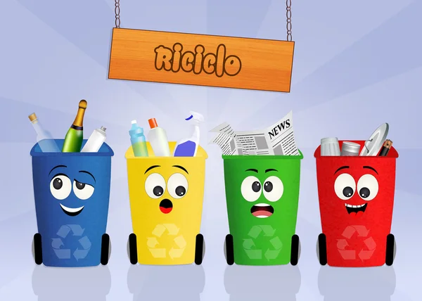 Mülleimer zum Recyceln — Stockfoto