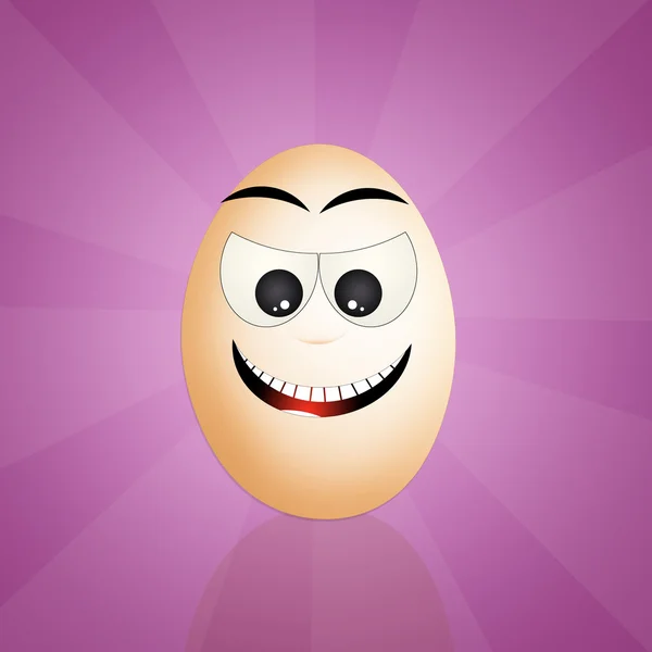 Egg with funny face — Stock Photo, Image