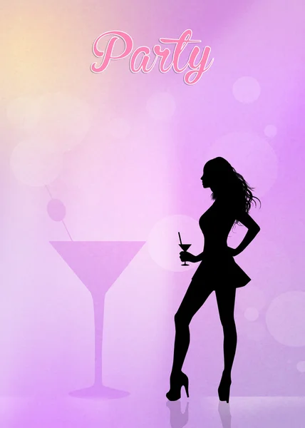 Girl drink cocktail — Stock Photo, Image