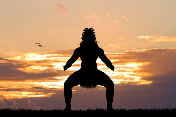 Gün batımında Maori dansı — Stok fotoğraf