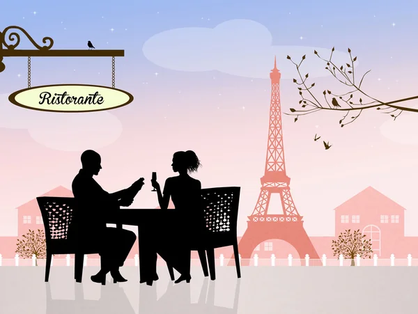 Romantisk middag i paris — Stockfoto