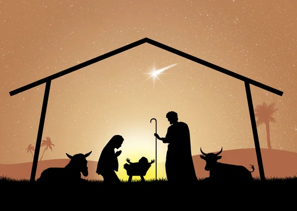 Christmas Nativity scene — Stock Photo, Image