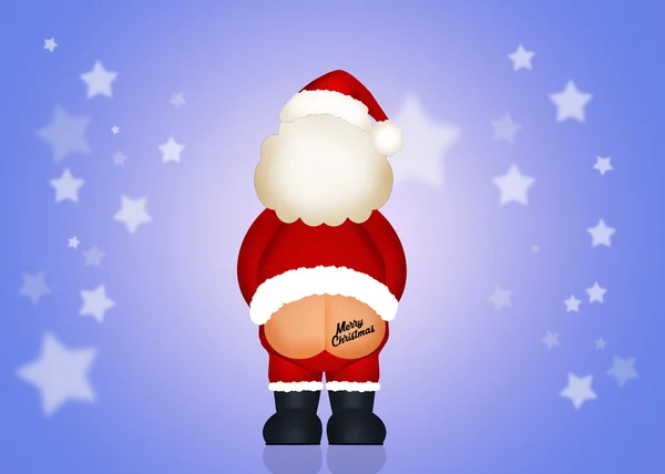 Санта-Клаус с рождественской татуировкой — стоковое фото