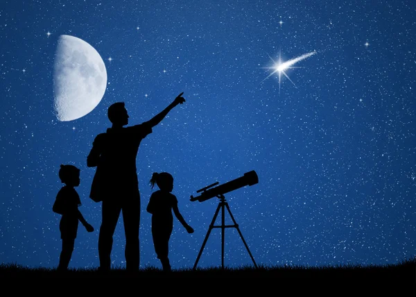 Shooting stars in the sky — Stock Photo, Image