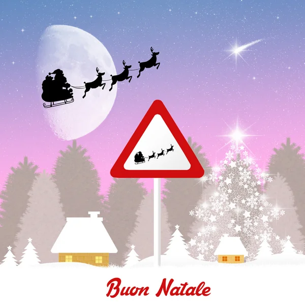 Slitta di Babbo Natale segno — Foto Stock