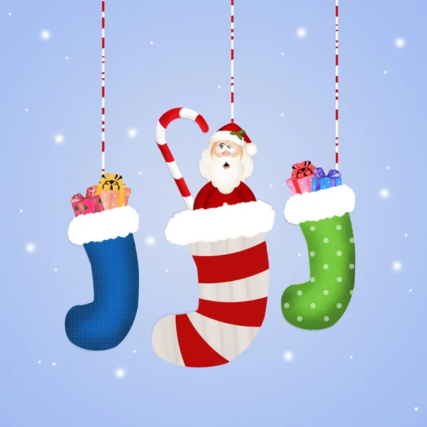 Vtipné vánoční ponožky — Stock fotografie